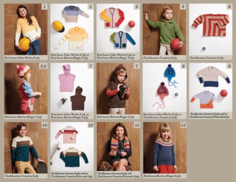 Patterns inside Heirloom Cleckheaton Pattern Book Kids Winter Wardrobe 367