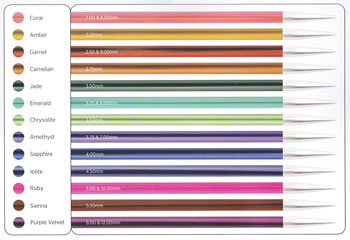 KnitPro Zing pairs of knitting needles 30cm long, bright, lightweight aluminium